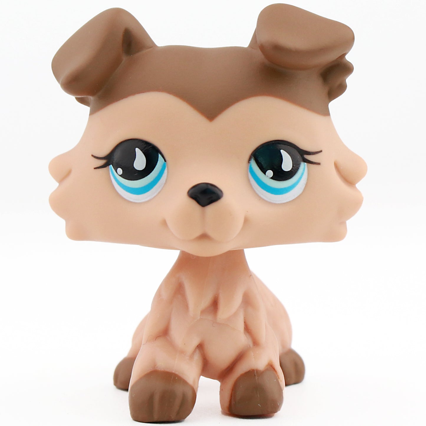 Littlest Pet Shop LPS Collie #893 Tan Brown Blue Eyes Kids Gift