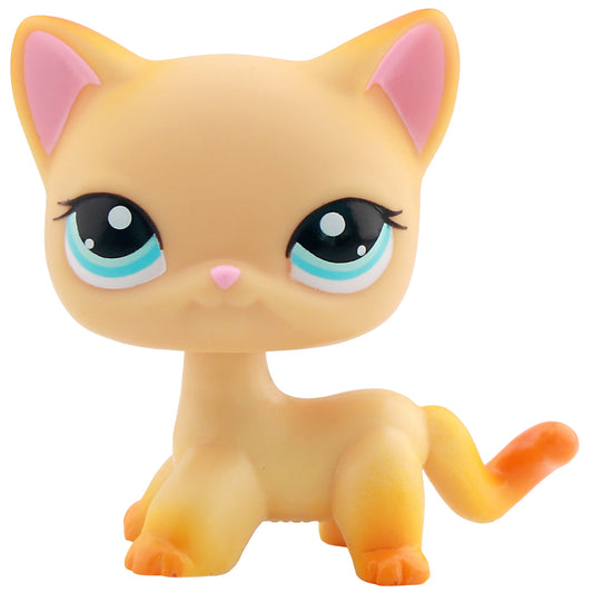 LPS Shorthair Cat 339 Yellow Blue Eyes LPS Rare Figures with LPS Accessories Kids Gift Set