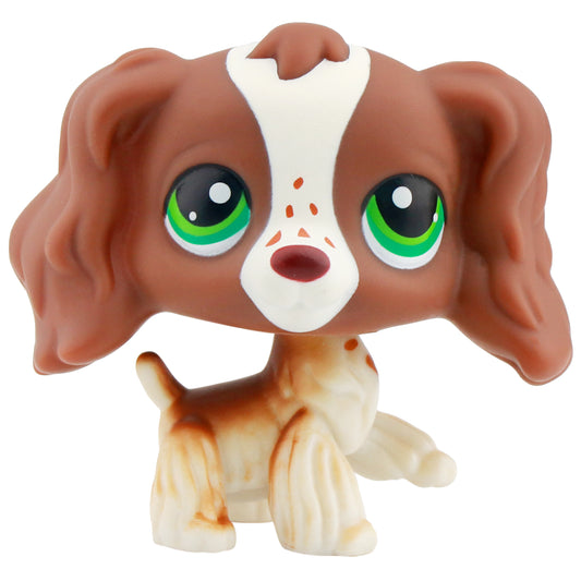 Pet Shop LPS Cocker Spaniel 156 Brown and White Body With Green Eyes