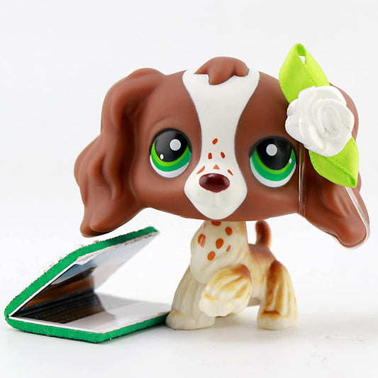 Pet Shop LPS Cocker Spaniel 156 Brown and White Body With Green Eyes&Accessories