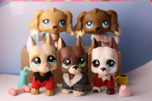 Littlest Pet Shop Lps Lot Great Dane and Cocker Spaniel lot with lps Accessories